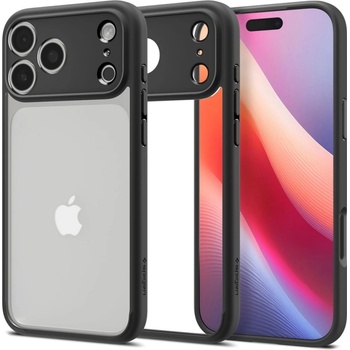 Spigen Удароустойчив калъф Spigen Ultra Hybrid за iPhone 17 Pro, черен-прозрачен (ACS10343)