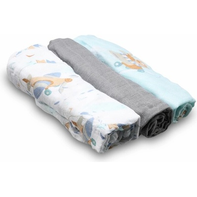 BabyOno Natural Bamboo Diapers Blue-Grey 70x70 cm 3 ks