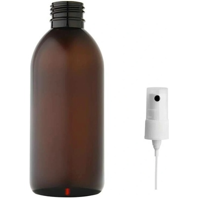 Tera Plastová lahvička hnědá s kosmetickým rozprašovačem 250 ml