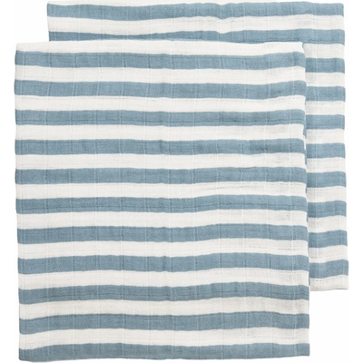 Meyco Mušelínové Fat Stripe 70x70 cm Jeans Blue 2 ks