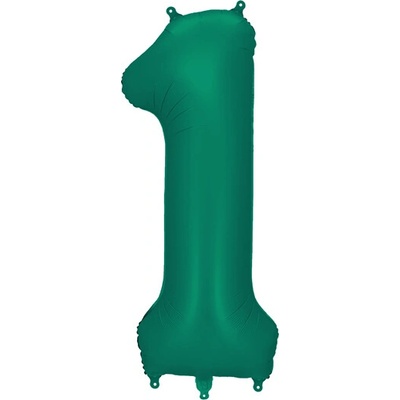 Party Deco Balón Číslo 1 Tmavo zelený 86 cm