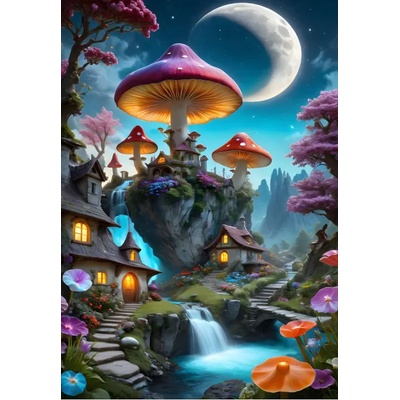 Bluebird Puzzle - Puzzle Mushroom Town - 1 000 piese