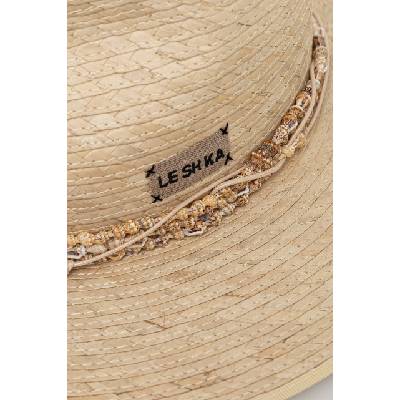 LE SH KA headwear LE SH KA сламена шапка дамска от сплетена материя (SeashellFedora)