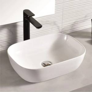 Inter Ceramic Умивалник за баня Лариса 46х33 см, бяла за плот или мебел