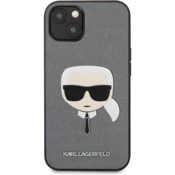 KARL LAGERFELD Saffiano Karl Head Leather Case - дизайнерски кожен кейс за iPhone 13 Pro (KLHCP13LSAKHSL)