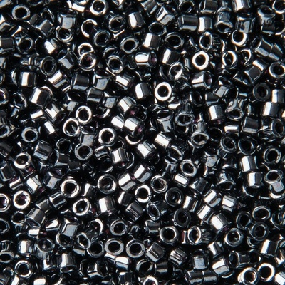 Miyuki Rokajlové korálky - Miyuki Delica 11/0 (DB-001) Gunmetal - 15 g