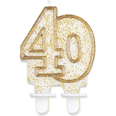 Godan Свещ за торта 40 - златна