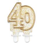 Godan Свещ за торта 40 - златна