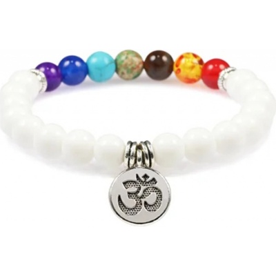 Blingstar náramek čakrový Óm Hindu bílý 2346