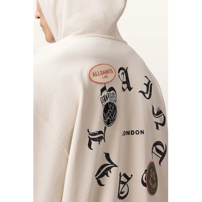 AllSaints суичър с цип и качулка мъжки от памук PATCHER (M014NE)
