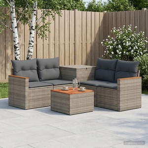 vidaXL Комплект дивани 6 бр. Сив и тъмен сив 55 x 55 x 37 см (3447622)