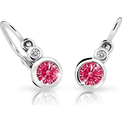 Cutie Jewellery detské náušnice z bieleho zlata C1984-10-X-2 fuchsiová