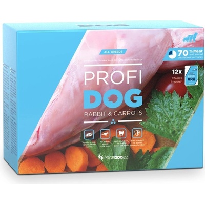 Profidog Adult kúsky s králičím a mrkvou v omáčke 12 x 100 g