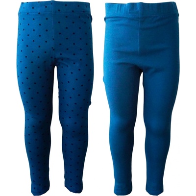 Dívčí legíny LEMON BERET balení 2 kusy modré a puntíky Modrá
