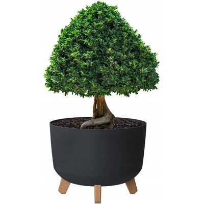 Prosperplast Květináč plast šedý 33,9 x 33,9 x 24,8 cm