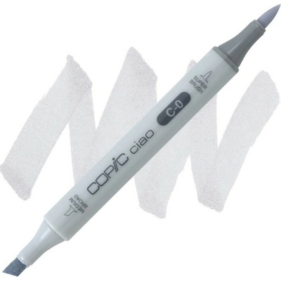 Lihová fixa COPIC Ciao oboustranná Brush & Chisel, Cool gray 0 (C0)