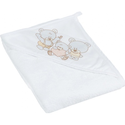 TEGA BABY Osuška s kapucňou Teddy 100x100cm biela