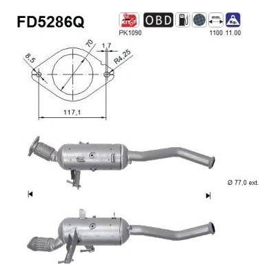 Filtr sazových částic, výfukový systém AS FD5286Q