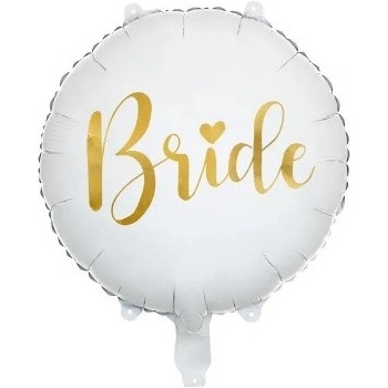 Fóliový balónik okrúhly biely - Bride 45 cm