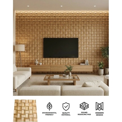 Moderní akustický panel na zeď - 3D obklad do interiéru 60 x 60 cm - ORIN