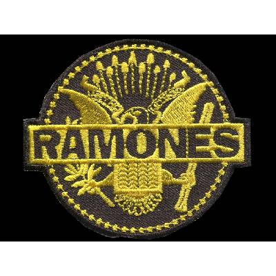 Nášivka RAMONES logo yellow vyšívaná zažehlovací