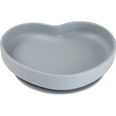 Canpol babies Silicone Suction Plate Heart Grey silikonový talíř s přísavkou 300 ml