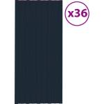 vidaXL Покривни панели 36 бр поцинкована стомана антрацит 100х45 см (317216)