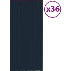 vidaXL Покривни панели 36 бр поцинкована стомана антрацит 100х45 см (317216)