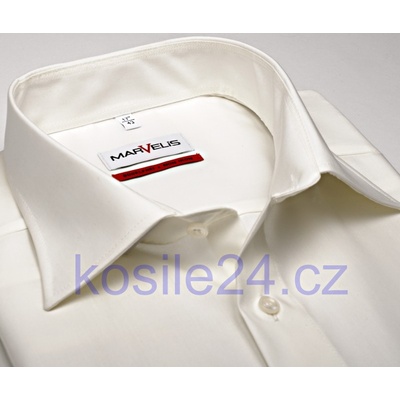 Marvelis Modern Fit Uni champagne košile krátký rukáv