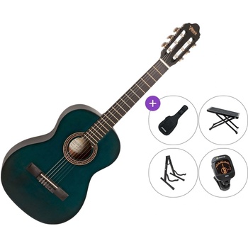 Valencia VC203 Premium SET Transparent Blue Класическа китара с размер 3/4