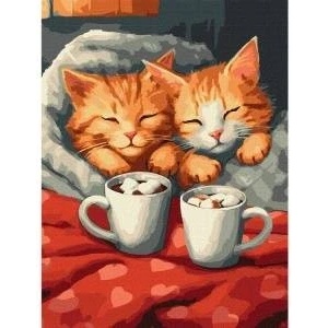 Ideyka Painting by numbers kit 30x40cm KHO6588 Cats in love AP0093
