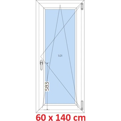Soft Plastové okno 600 x 1400 mm, otevíravé a sklopné, Antracit krupička/Antracit krupička