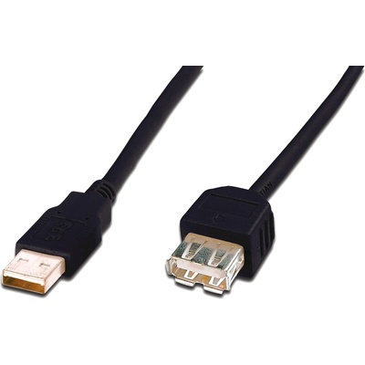 Digitus AK-300202-030-S USB 2.0; USB A zásuvka,USB A vidlice, 3m, černý