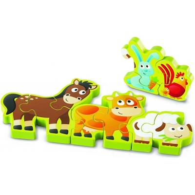 Hape Obojstranné Zvieratká a číslice 34,2 x 1,2 x 13 cm 10 dielov