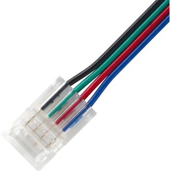 Прозрачен Конектор с кабел за rgb Лента (1398-2)