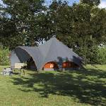 vidaXL Тент тип Teepee за 5 души 5-местен Сив и оранжев (42004013) Палатка