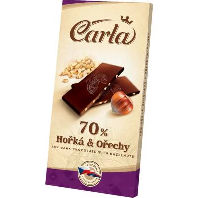 Carla 70% hořká s drcenými oříšky 80 g