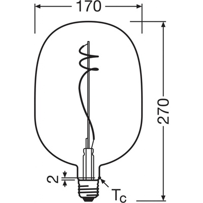 OSRAM LED Vintage 1906 Big Oval E27 4,5W 818 Žiarovka dymová 4058075836181