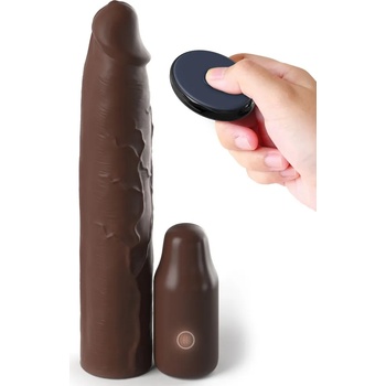 Image 1 of Pipedream Fantasy X-tensions Elite 3" Vibrating Mega X-tension with Remote Brown