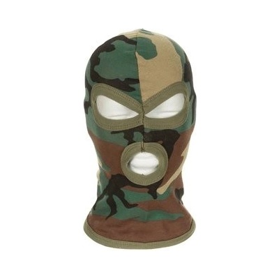 Kukla MFH bavlnená Balaclava 3 otvory woodland US