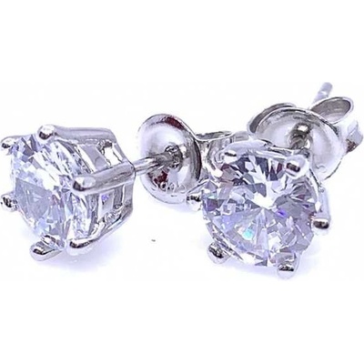 Jan Kos jewellery stříbrné náušnice s bílým kamenem 12119825