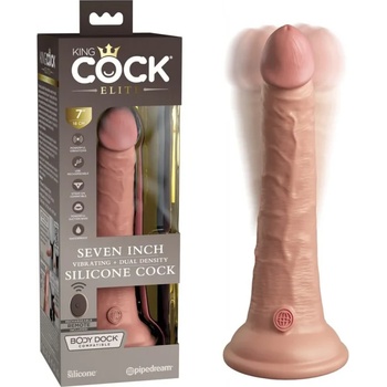 Image 1 of Пенис вибратор от силикон, двойна плътност, 21см. - King Cock Elite Light (PIPE577721)