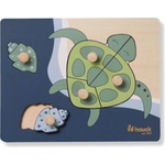Hauck Дървен пъзел Hauck - Puzzle N Sort, Turtle (813076) - baby