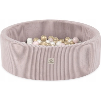 Suchý bazén s míčky 90x30 cm pro děti, světle růžový manšestr, 200 míčků MISIOO – Zboží Dáma