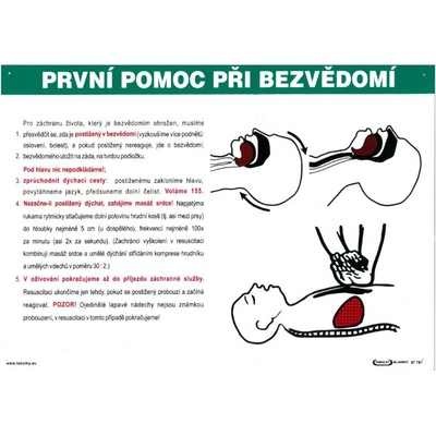 První pomoc při bezvědomí 420x297mm - plastová tabulka