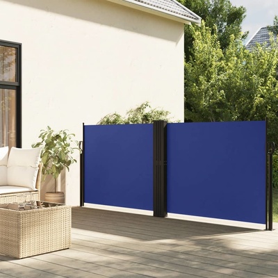 vidaXL Zatahovací boční markýza modrá 100 x 1 000 cm