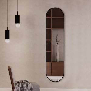 Baltica Design - Стенно огледало TINY BORDER 155x40 cm черно (DB0006)