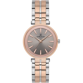 Daniel Klein DK. 1.13768-6 Premium Дамски часовник Сребро/Розово злато- сив циферблат, верижка от неръждаема стомана