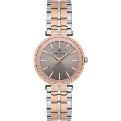 Daniel Klein DK. 1.13768-6 Premium Дамски часовник Сребро/Розово злато- сив циферблат, верижка от неръждаема стомана