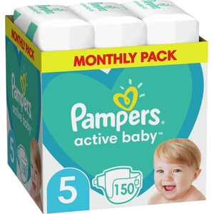 Pampers Бебешки пелени Pampers - Active Baby 5, 150 броя (1007000144) - baby